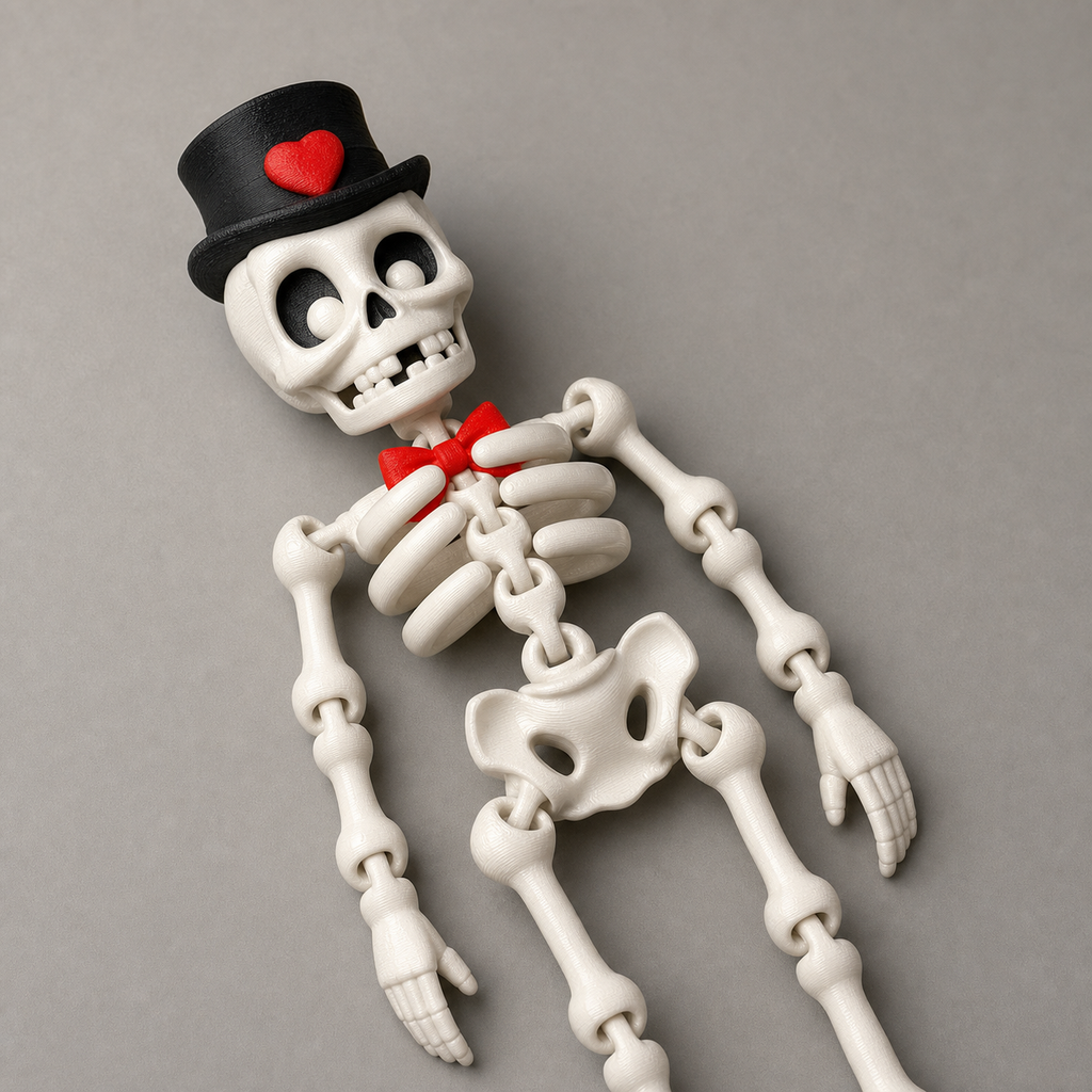 Dapper Skeleton – bewegliche Skelettfigur mit Zylinder FehnFactory