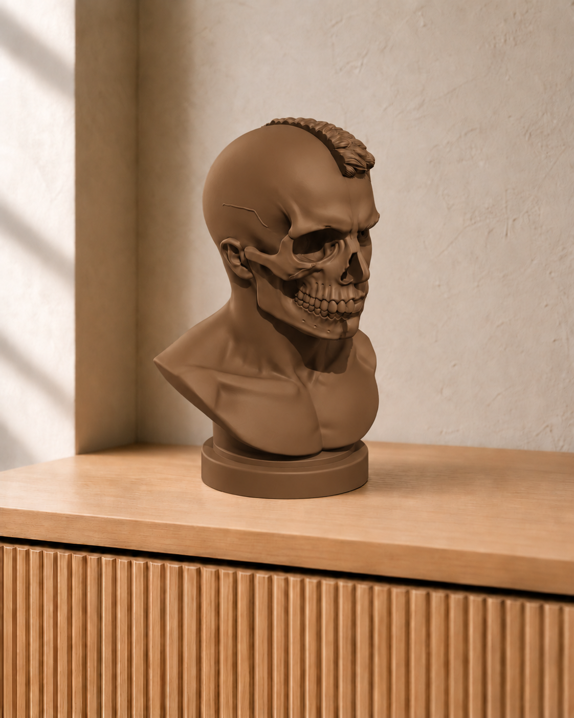 Totenkopf-Büste Mann – 03_bronze hand