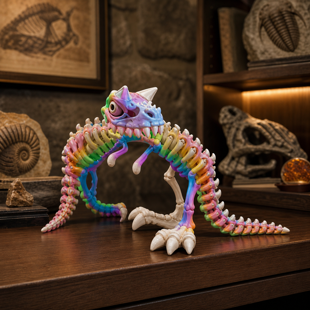 Skelett-Carnotaurus – beweglicher Dino mit Stand, 21,4 cm FehnFactory