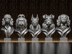 5 moderne Hundebüsten – Hunde Figuren-Set FehnFactory