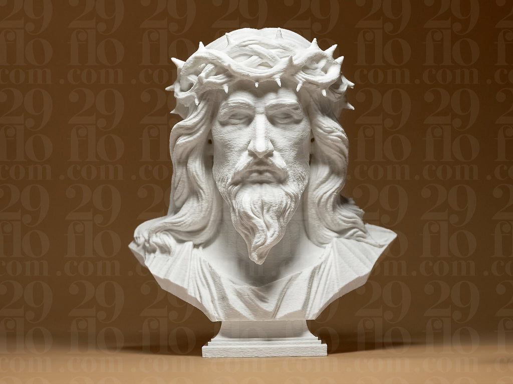 Jesus-Christus-Büste mit Dornenkrone – Christliche Skulptur FehnFactory