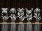 5 moderne Hundebüsten – Bulldogge, Beagle, Australian Shepherd, Chihuahua & Golden Retriever FehnFactory