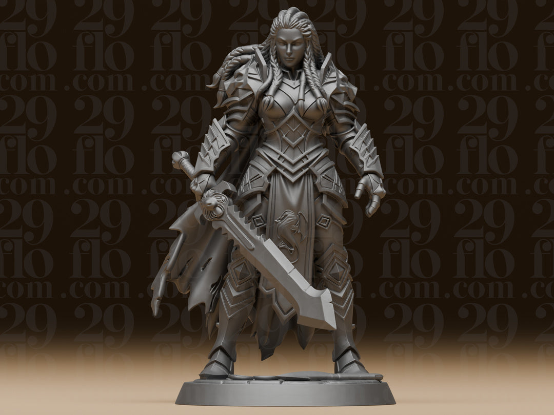 Fantasy-Kriegerin mit Schwert – Gepanzerte Warrior Lady FehnFactory