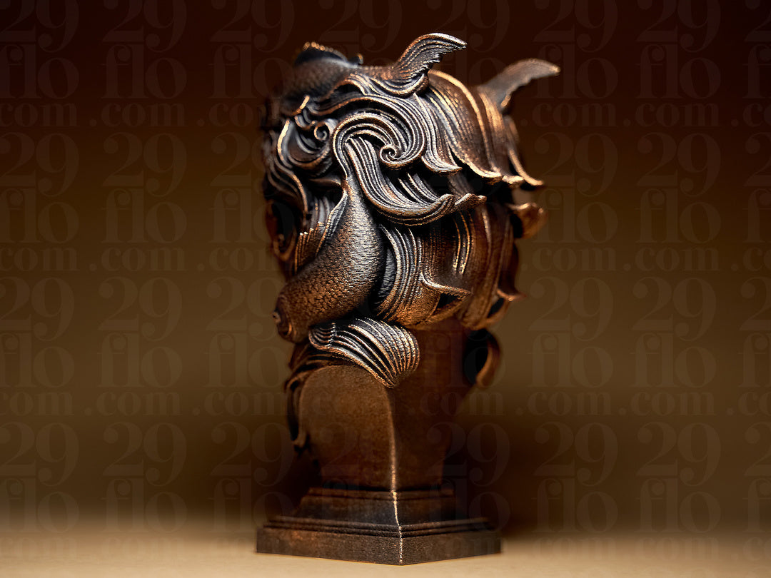 Lady Pisces Skulptur – Sternzeichen Fische mit zwei Koi FehnFactory