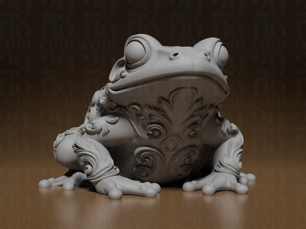 Floral-Froschskulptur – Ornamentale Tierfigur FehnFactory