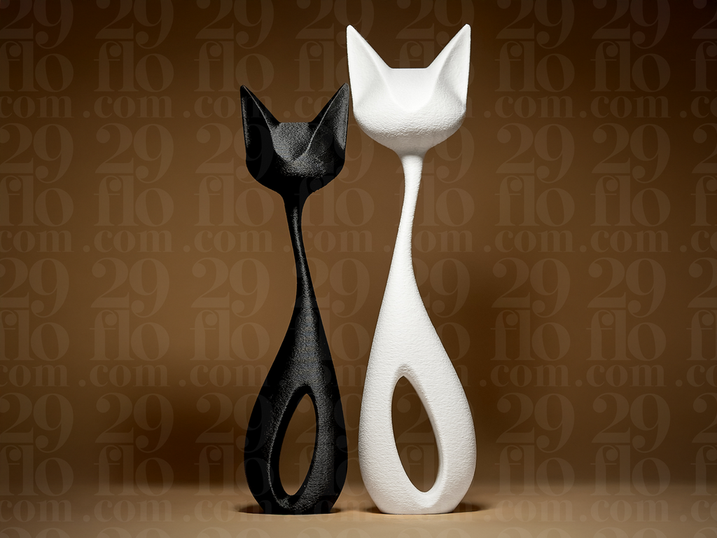 Modernes Katzen-Duo – 2er Set abstrakte Katzenfiguren FehnFactory