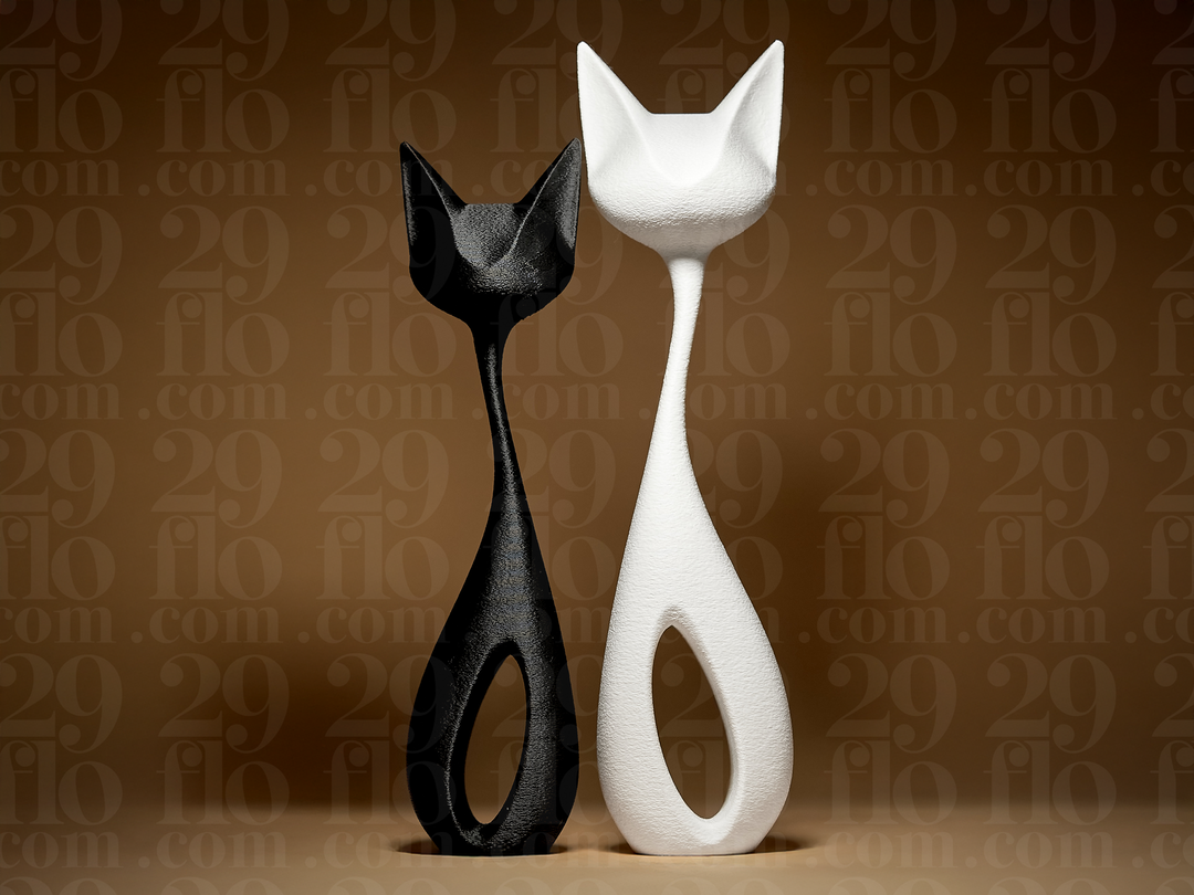 Modernes Katzen-Duo – 2er Set abstrakte Katzenfiguren FehnFactory