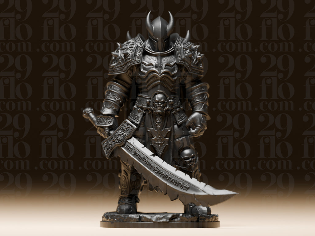 Monster-Kriegerskulptur – Gehörnter Dark Fantasy Ritter FehnFactory