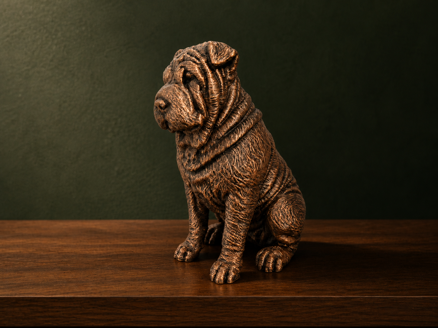 Shar-Pei-Hundefigur sitzend – markante Falten | Geschenk für Hundefans | Made in Germany Fehn-factory.de