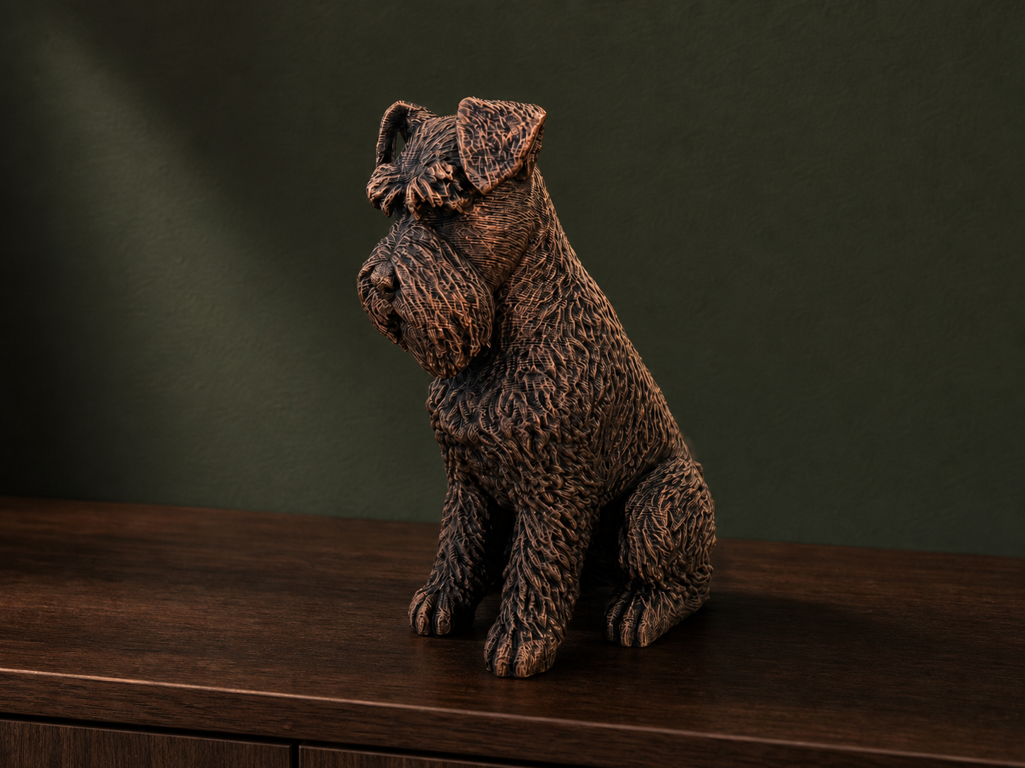 Schnauzer-Hundefigur sitzend – markanter Bart & Augenbrauen | Geschenk für Hundefans | Made in Germany Fehn-factory.de
