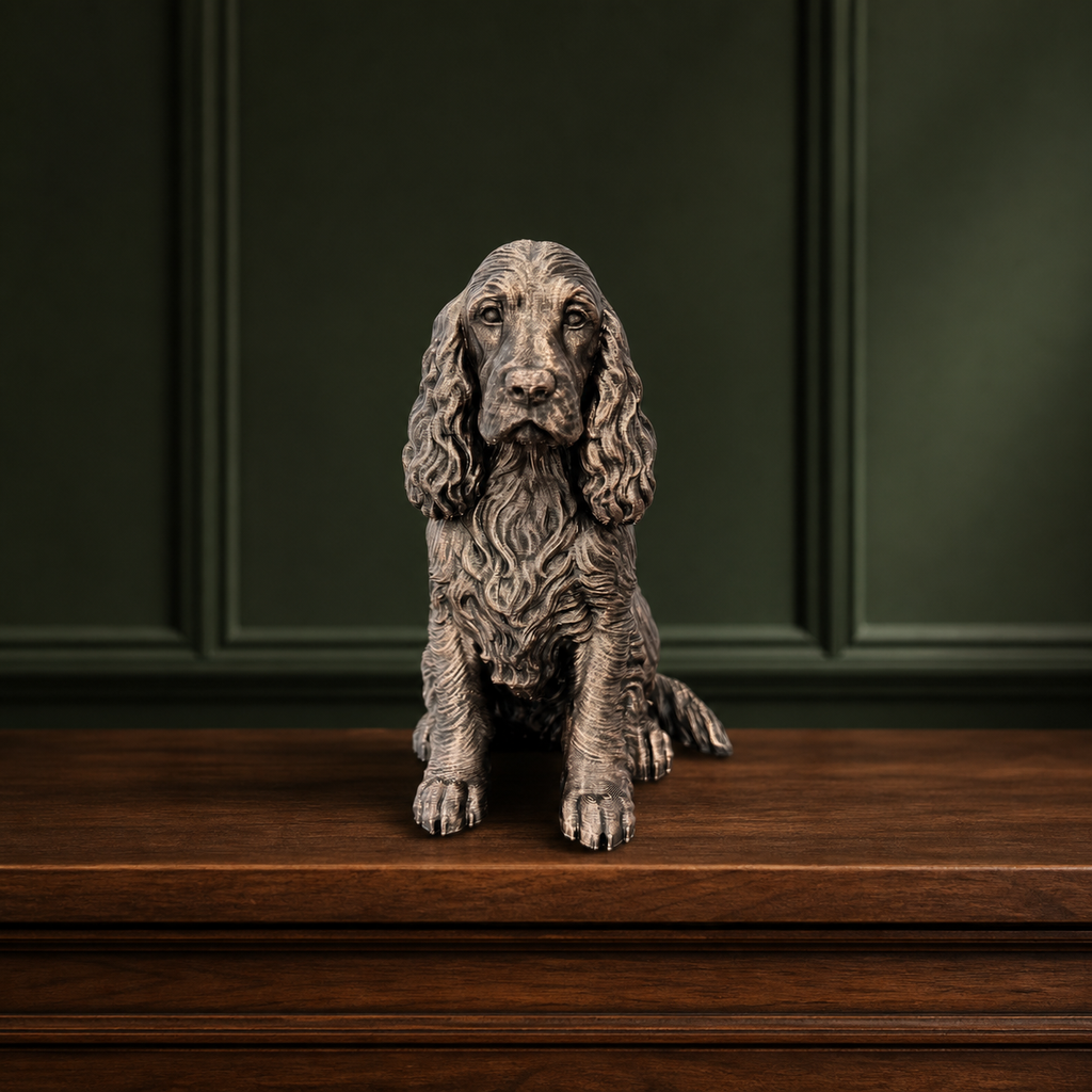Cocker Spaniel – detailreiche sitzende Hundefigur | Geschenk für Spaniel-Fans | Made in Germany Fehn-factory.de