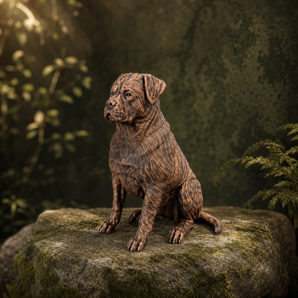 Rottweiler – sitzende Hundefigur mit kräftiger Statur | Geschenk für Hundefans | Made in Germany Fehn-factory.de