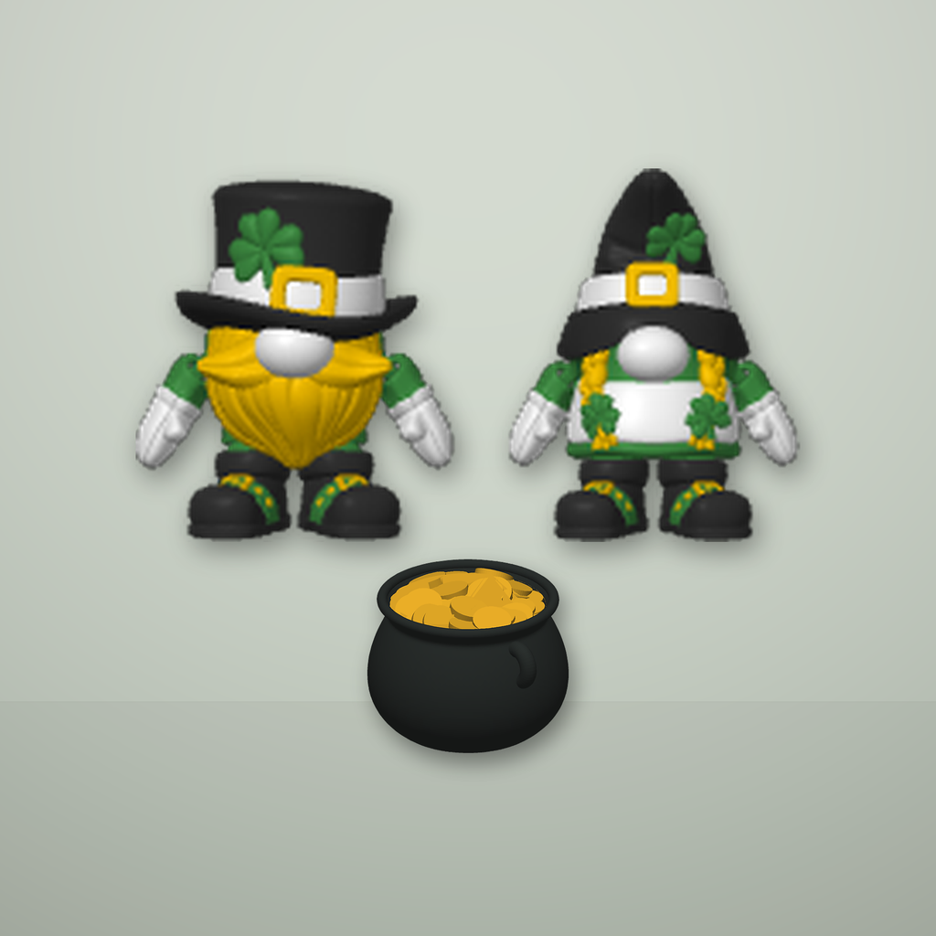 St. Patrick’s Day Mini-Gnome-Set – 2 Figuren mit Goldtopf FehnFactory