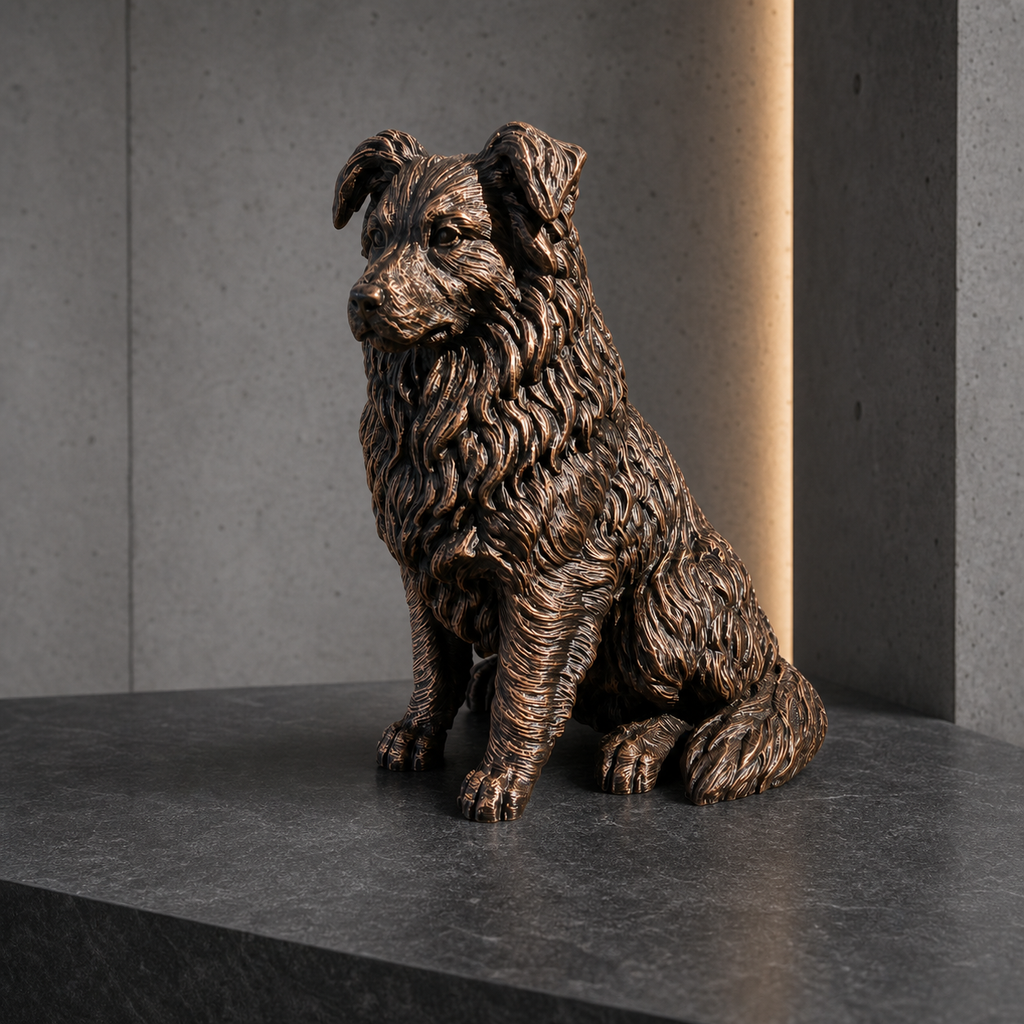 Australian Shepherd Hundefigur sitzend – Aussie-Deko für innen | Geschenk für Hundefans | Made in Germany Fehn-factory.de