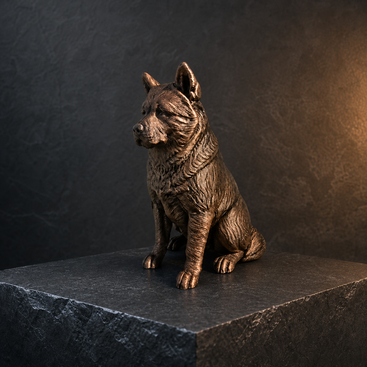 Akita Hundefigur sitzend – Akita Dog Figurine | Japanische Hunderasse Deko | Made in Germany Fehn-factory.de