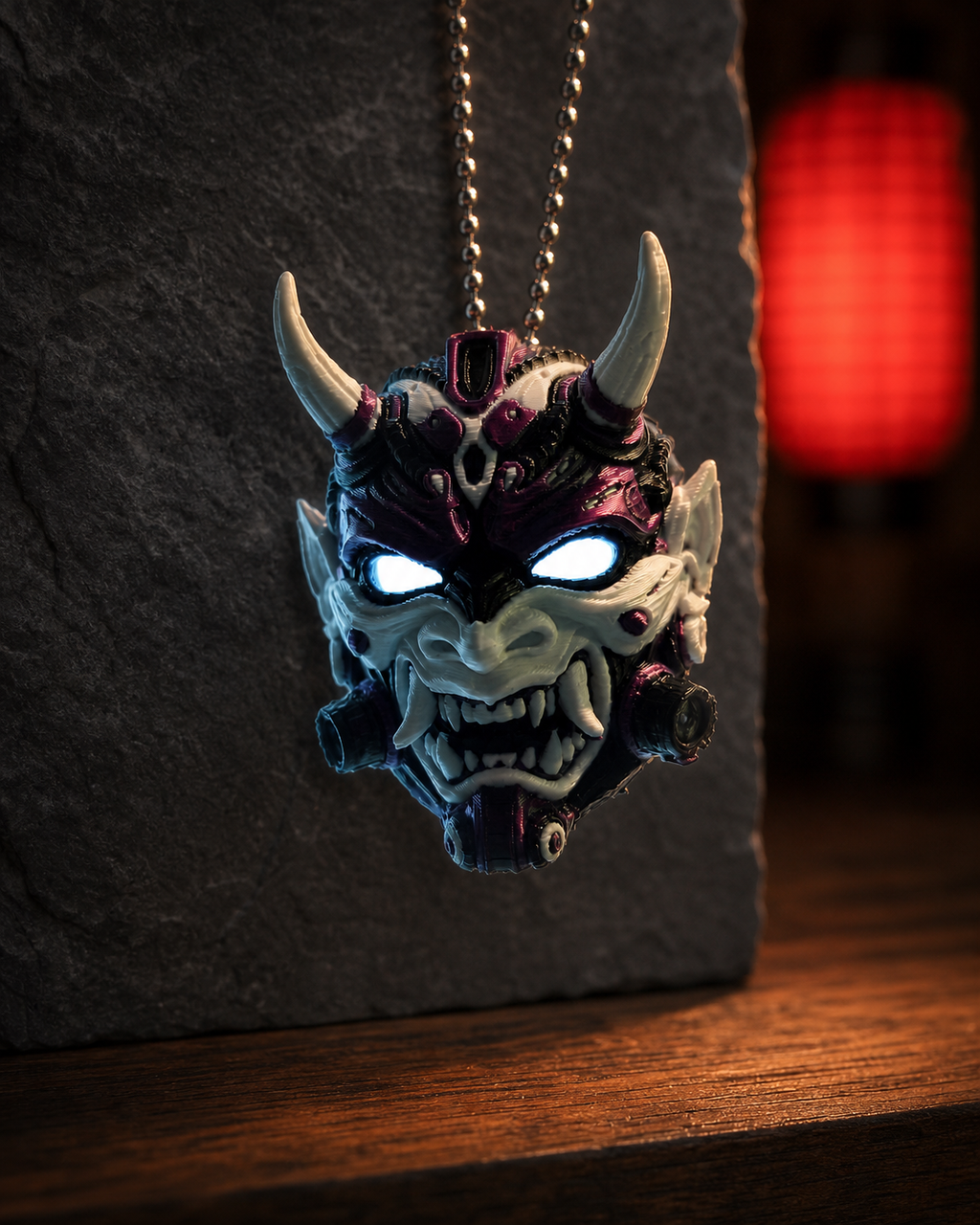 Tetsu Oni – Cyberpunk-Oni-Maskenanhänger FehnFactory