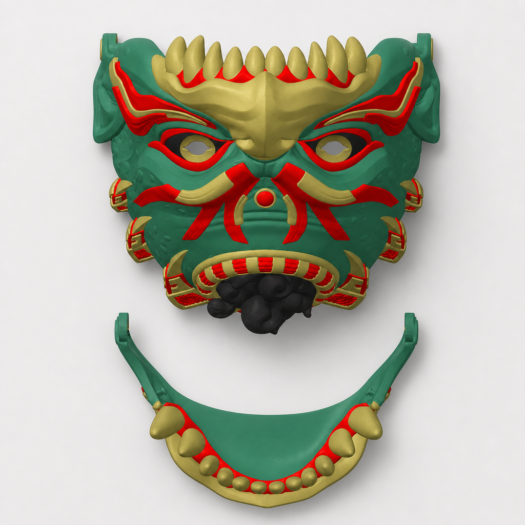 Kappa – tragbare Yokai-Maske mit beweglichem Unterkiefer FehnFactory