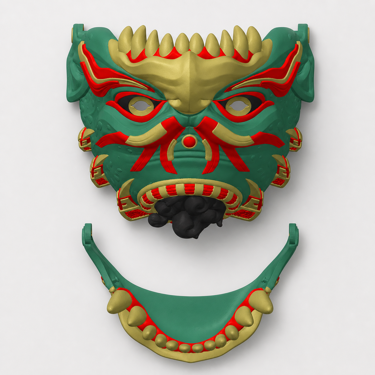 Kappa – tragbare Yokai-Maske mit beweglichem Unterkiefer FehnFactory