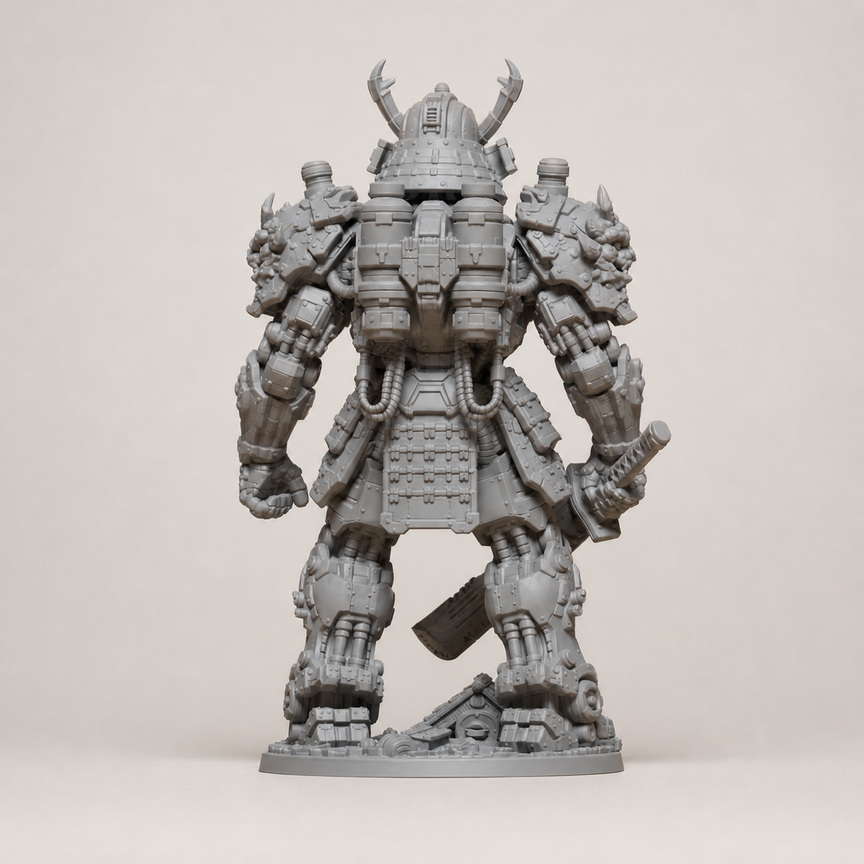 Cyberpunk-Mecha-Samurai – futuristische Krieger-Skulptur FehnFactory