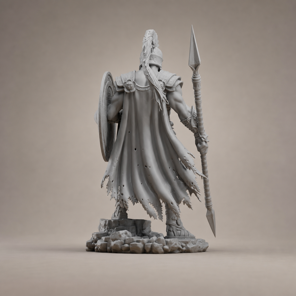 Spartanischer Krieger mit Speer und Schild FehnFactory