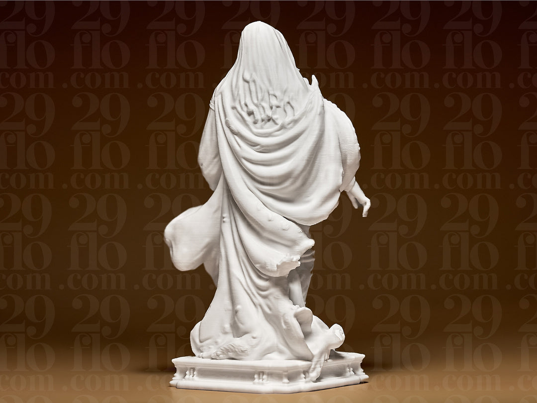 Marienfigur mit Jesuskind – freistehende Skulptur auf Ziersockel FehnFactory