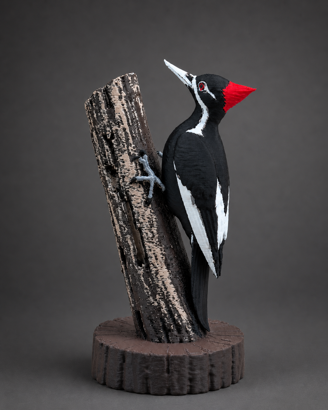 Pileated Sentinel – mehrfarbige Helmspecht-Skulptur FehnFactory
