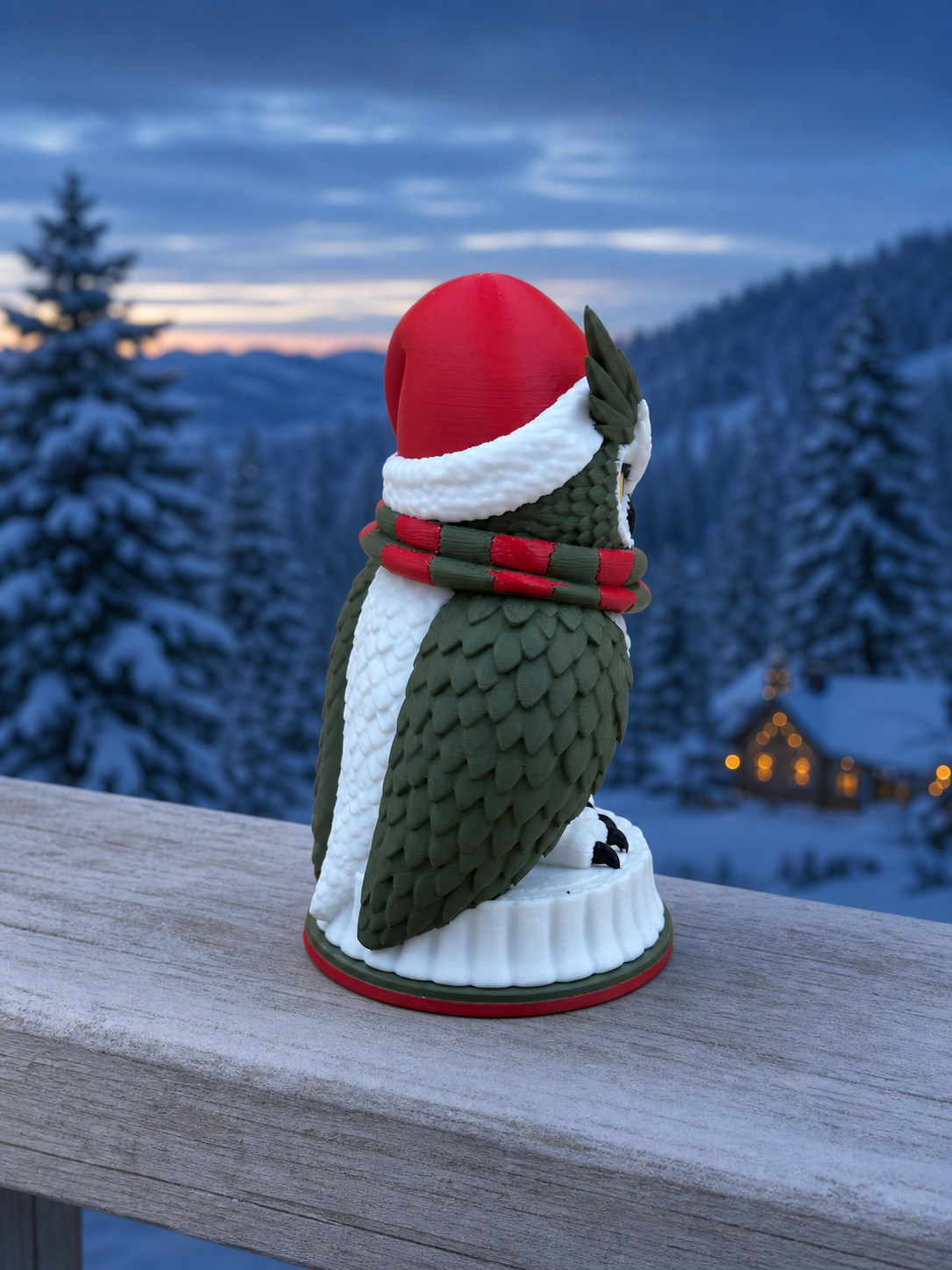 Wachsame Weihnachtseule – Festliche Eulen-Skulptur FehnFactory