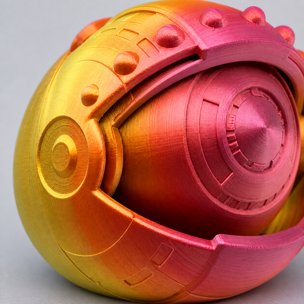 Robot Eye – bewegliche Sci-Fi-Augen-Skulptur, Silk Rainbow, 9,6 cm FehnFactory