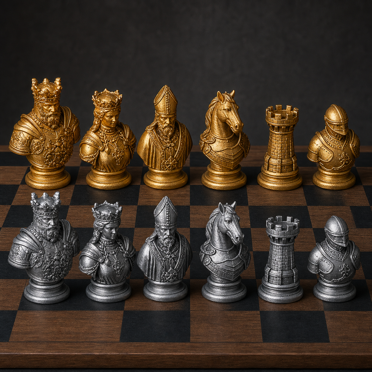 Mittelalter-Schach – 32 handbemalte PLA-Figuren FehnFactory