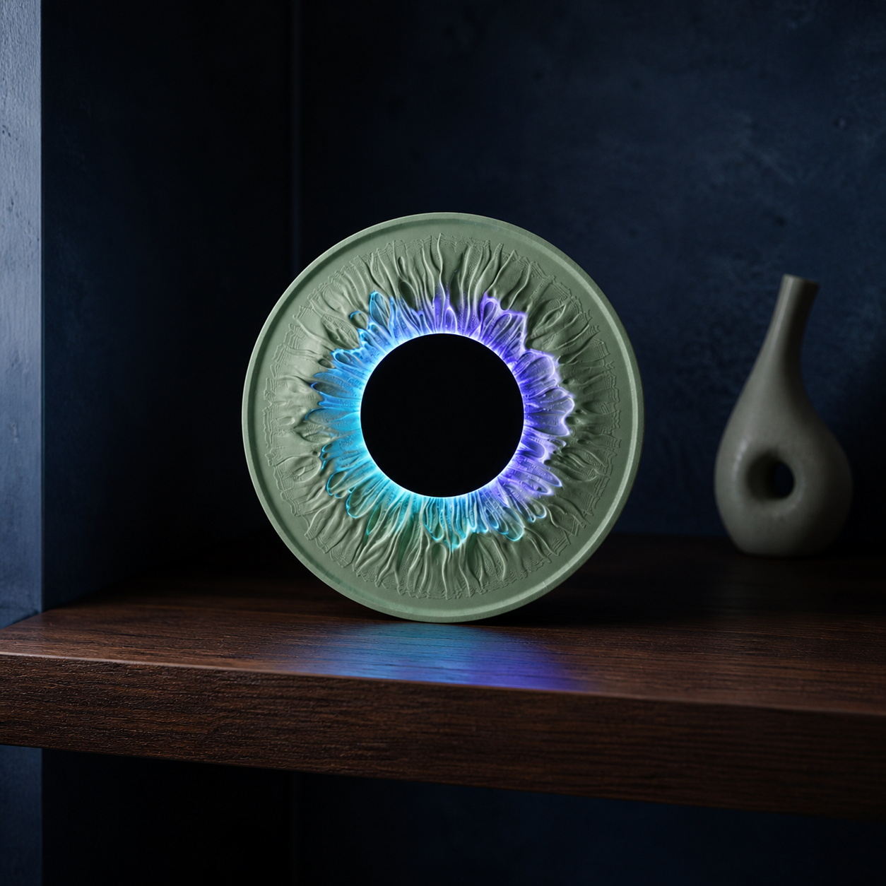 Iris Lamp – Runde Wandkunstlampe | Iris-Relief mit RGBW-Licht FehnFactory