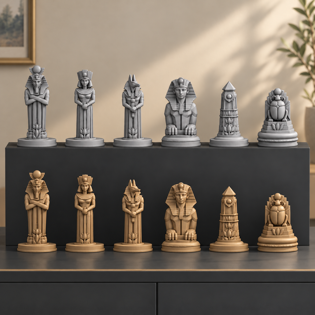 Art-déco-Ägypten – 03_silber_bronze_handbemalt