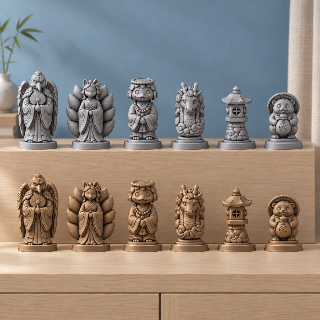 Yokai-Nacht – 03_silber_bronze_handbemalt