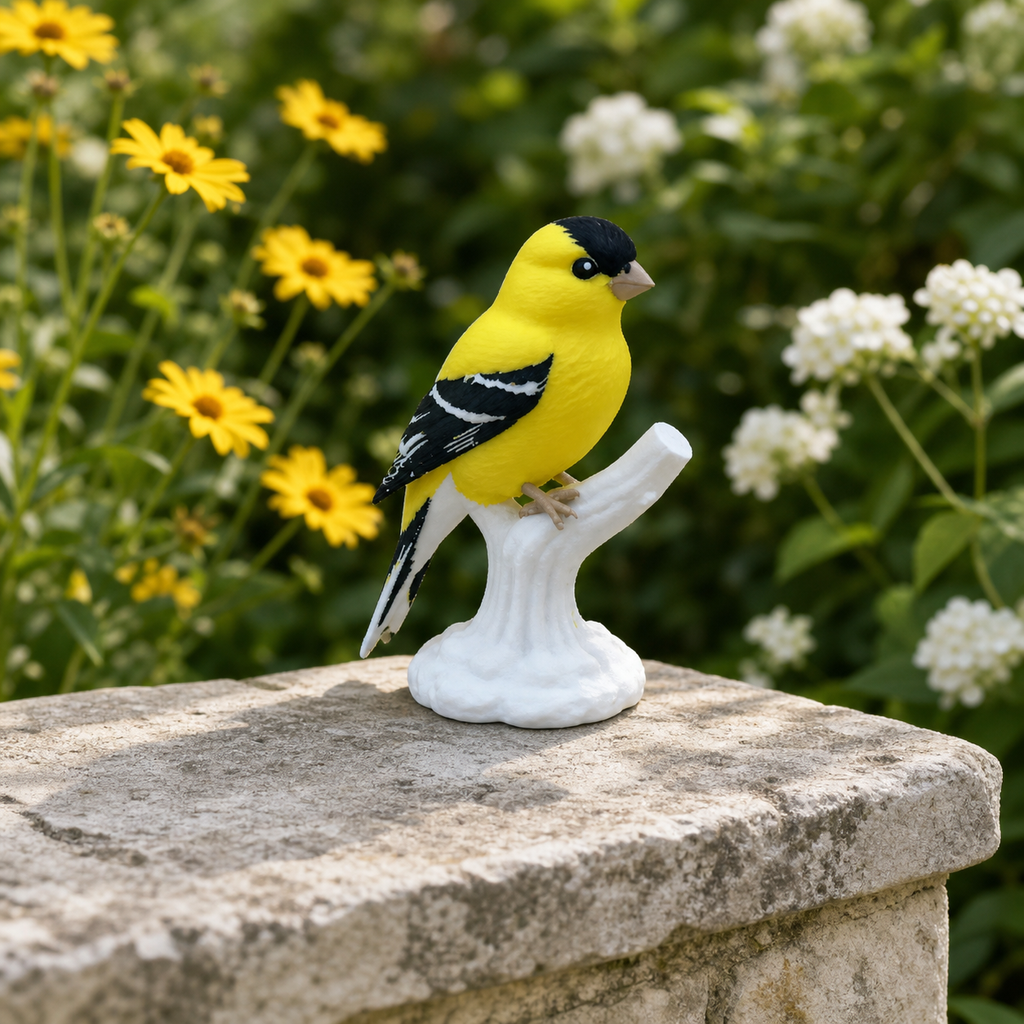 Sunshine Goldfinch – freistehende Goldzeisig-Skulptur FehnFactory