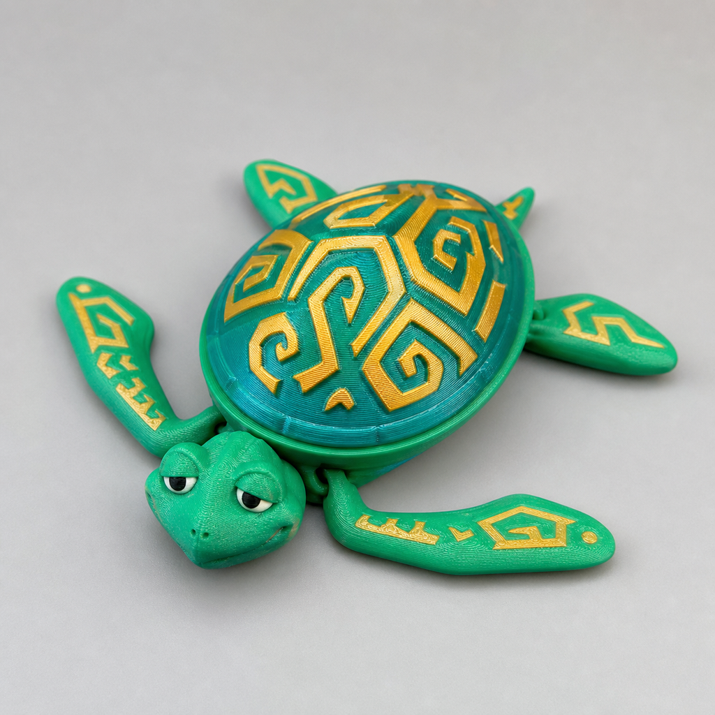 Tattooed Turtle – bewegliche mehrfarbige Schildkrötenfigur, 20,3 cm FehnFactory