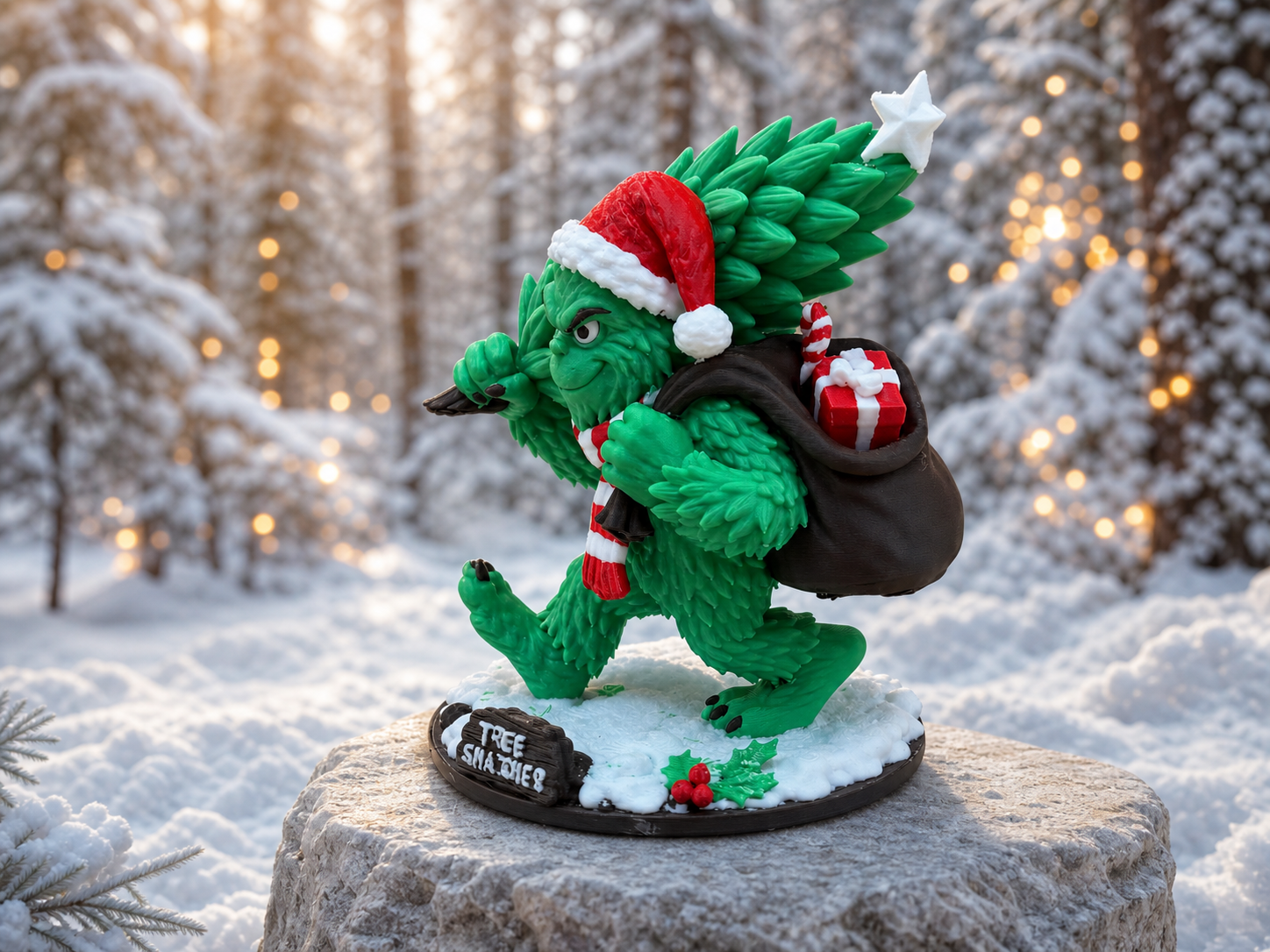 Der Baumdieb – Weihnachtliche Dekofigur mit Baum FehnFactory