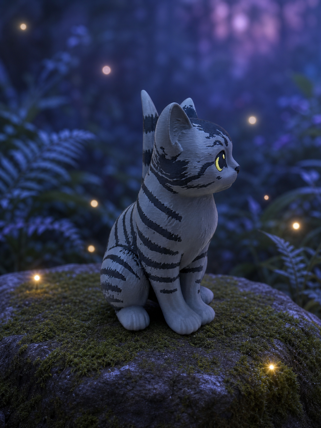 Moonstripe Kitten – Freistehende Kätzchen-Figur FehnFactory