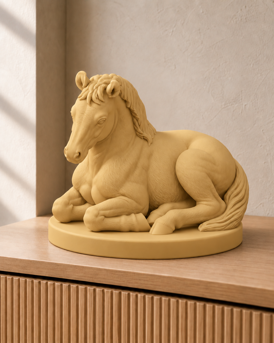 Fohlen liegend – Pferdefigur – 04 gold