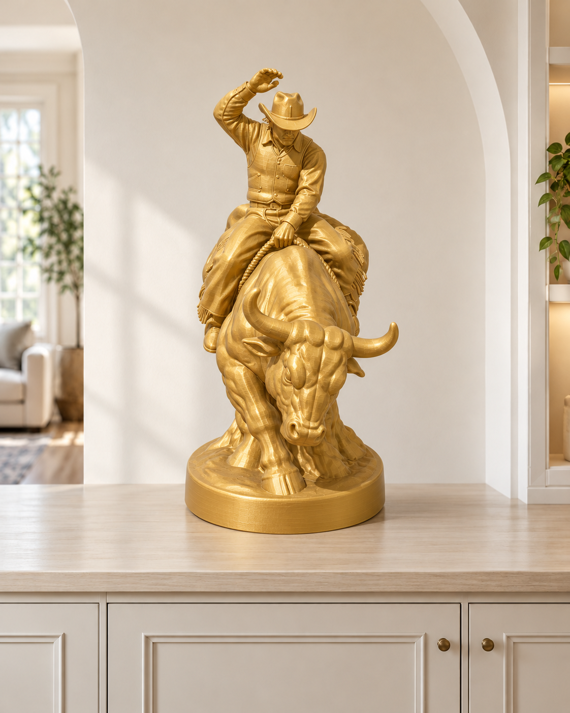 Rodeo-Bullenreiter - Gold – gedruckt