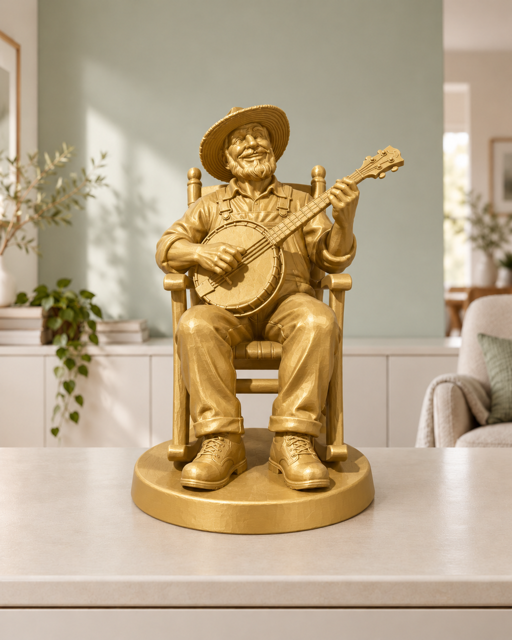 Banjo-Spieler im Schaukelstuhl – 04 gold