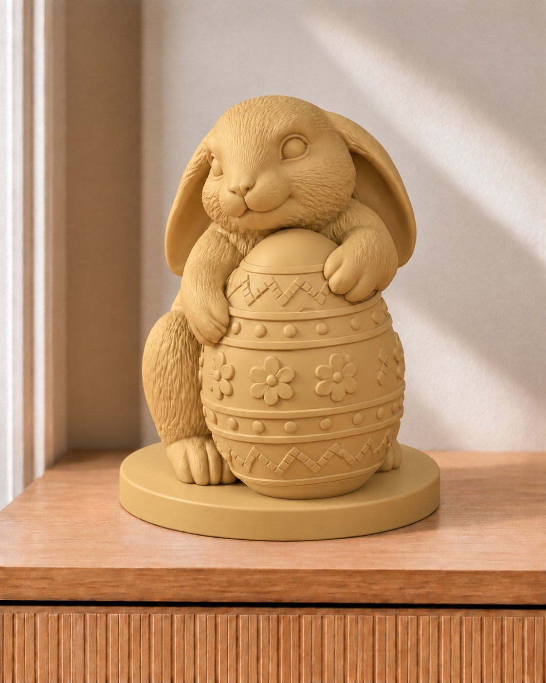 Hase mit Ei – Hasenfigur – 04 gold