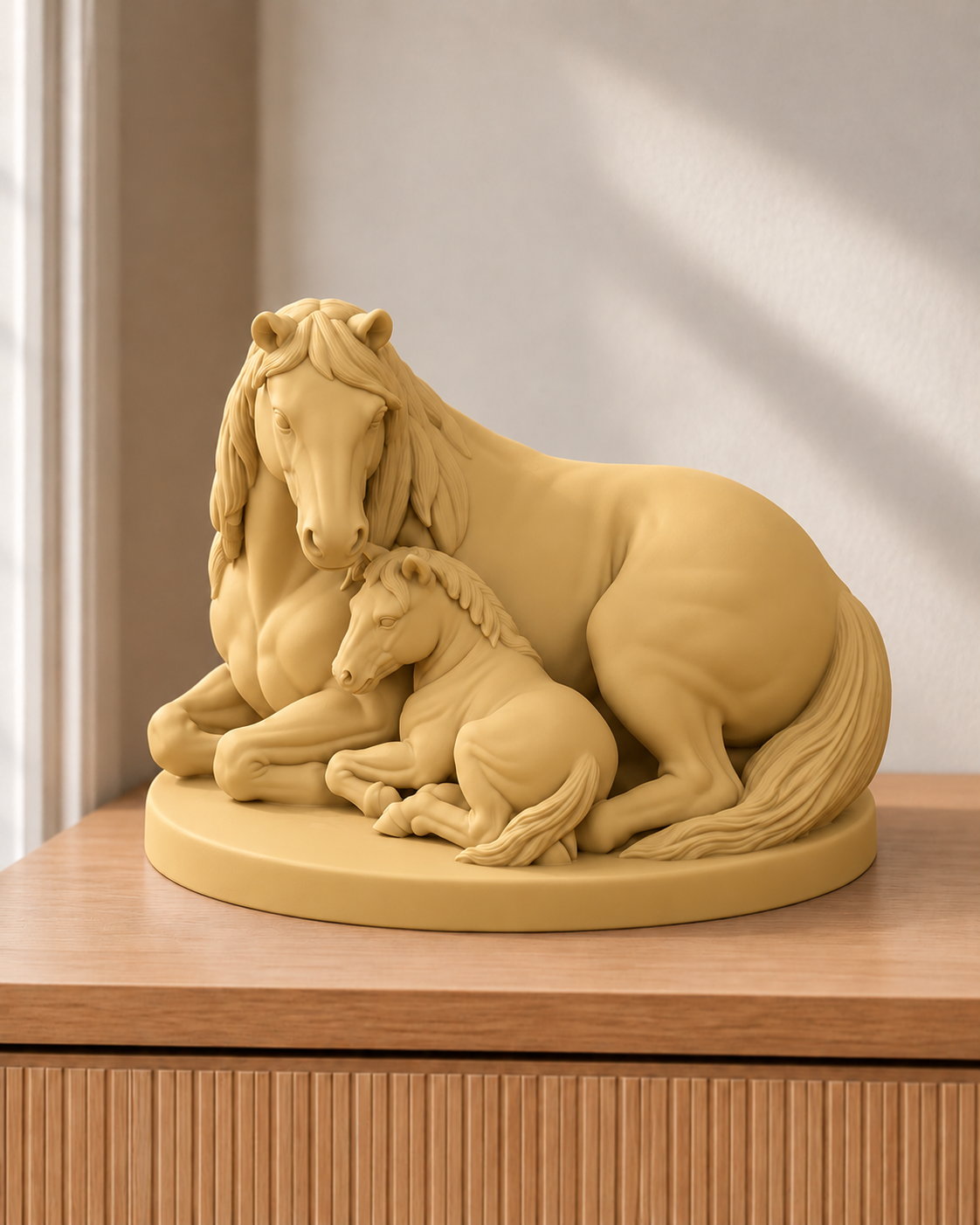 Stute mit Fohlen – Pferdegruppe – 04 gold
