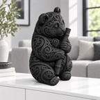 Panda Ornament - Schwarz gedruckt Wohnzimmer