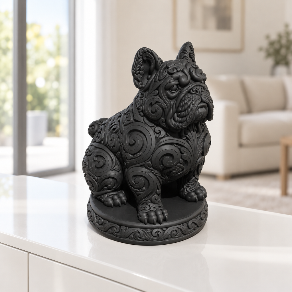 Französische Bulldogge Ornament - Schwarz gedruckt Wohnzimmer