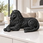 Liegender Löwe Ornament - Schwarz gedruckt Wohnzimmer