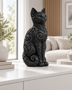 Katze Ornament - Schwarz gedruckt Wohnzimmer