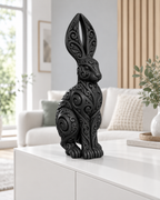 Hase Ornament - Schwarz gedruckt Wohnzimmer
