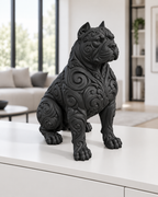 Pitbull Ornament - Schwarz gedruckt Wohnzimmer