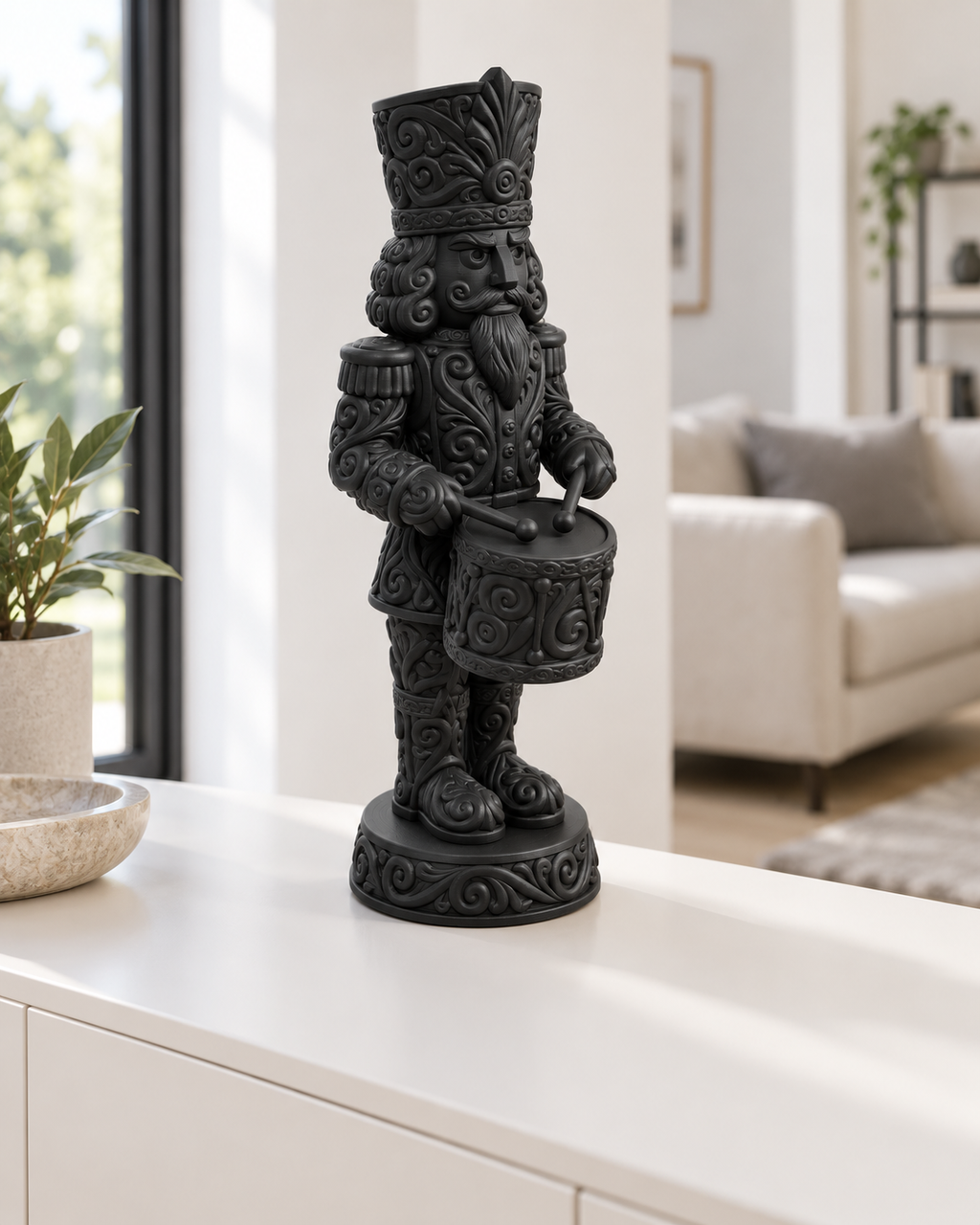 Nussknacker Trommler Ornament - Schwarz gedruckt Wohnzimmer