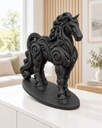 Pferd Ornament - Schwarz gedruckt Wohnzimmer