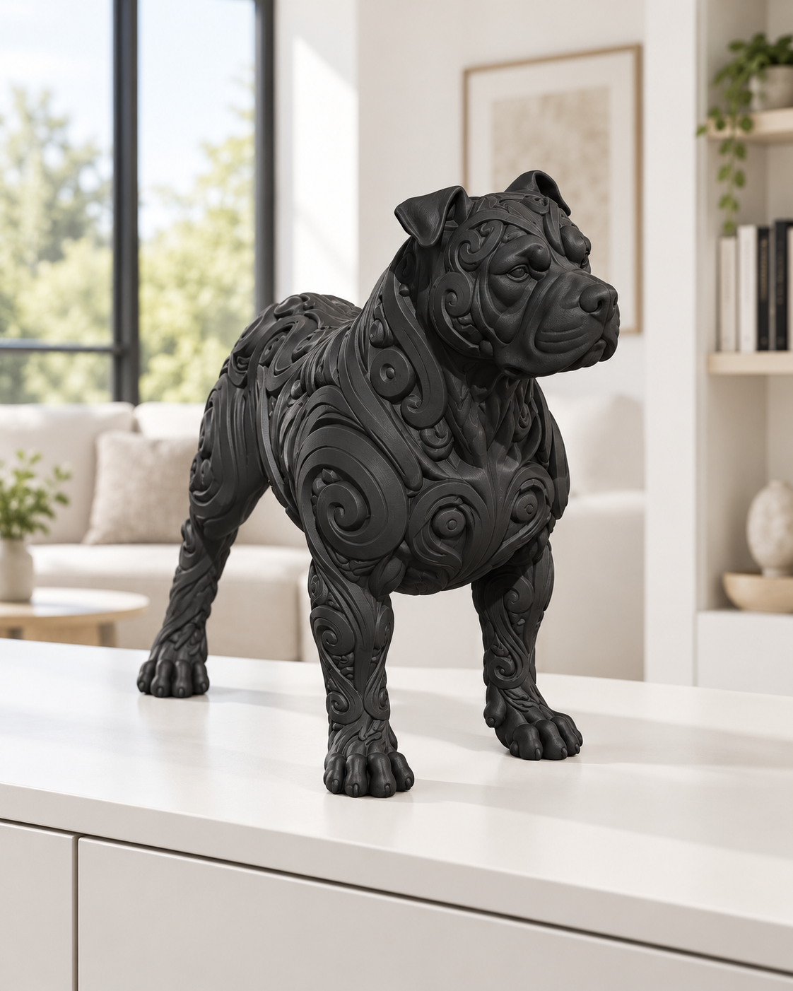 Staffordshire Ornament - Schwarz gedruckt Wohnzimmer